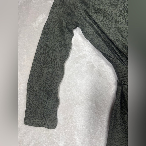 Rails Jasmine Olive Speckled Tiered Button Front Mini Boho Green Dress Size XS - Picture 12 of 16